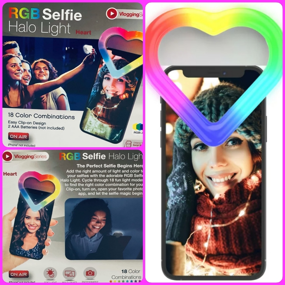 🌷3/$20🌷NWT OnAir RGB Heart-Shaped Selfie Light